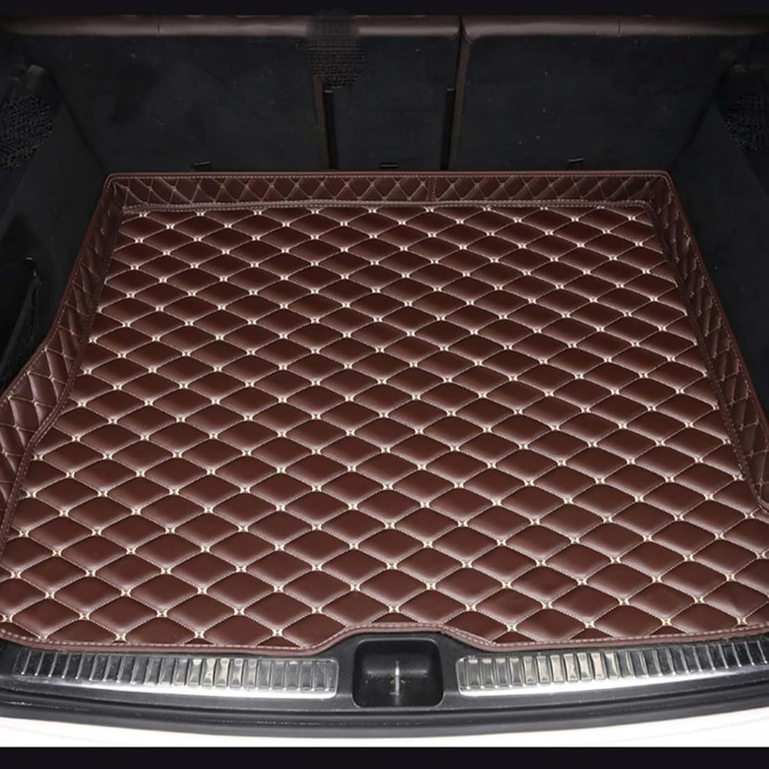 Auto Kofferraum Schutzmatte für VW Touran 7 Sitz 2006-2012 2013 2014 2015, Anpassen Leder Kofferraumwanne Cargo Wasserdicht Kratzfeste Staubdicht Interieur Zubehör,G/Coffee von XIUDAM