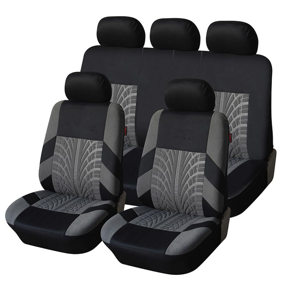 XIUDAM Autositzbezüge für Audi S1 (2-Door) 2014-2018, Stoff Sitzbezug Sitzschoner Atmungsaktiv Bequem Durable Car Seat Covers Complete Set Sitzauflag Zubehör,B/Gray von XIUDAM