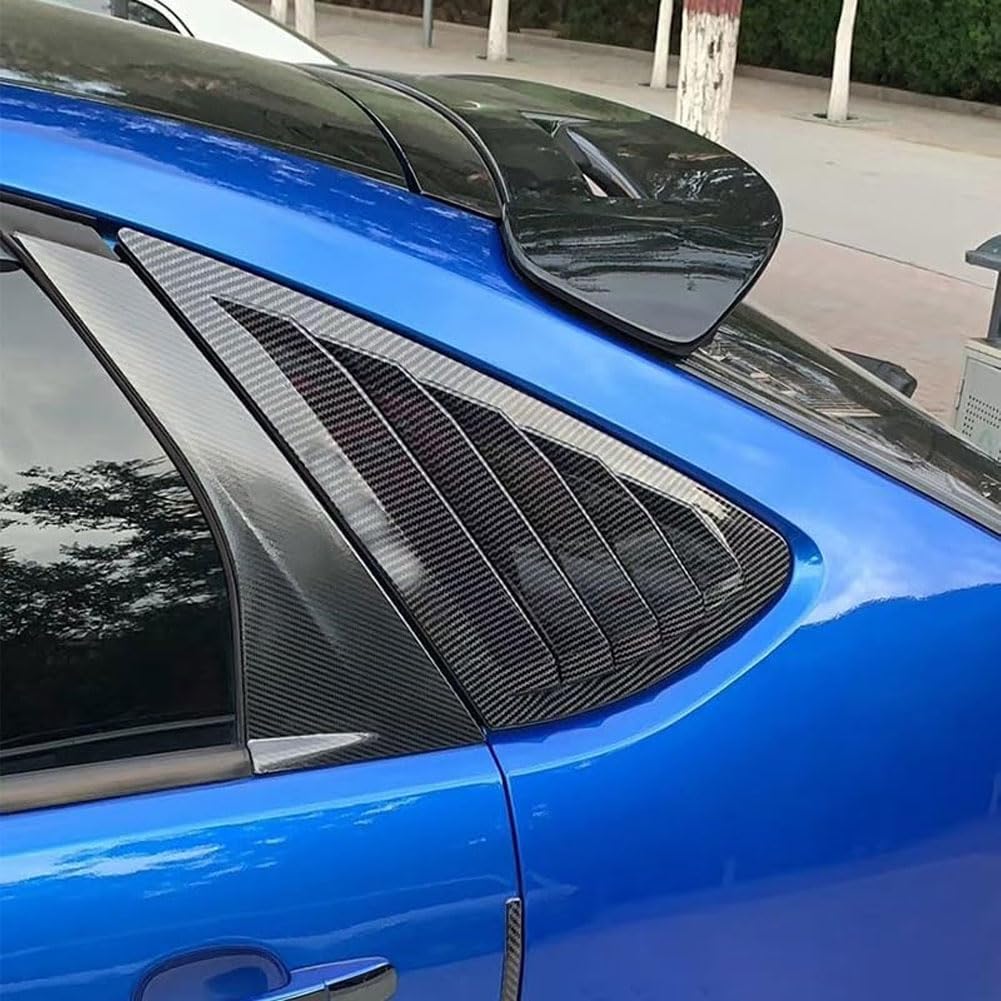 2 Stück Auto Fensterlamellenabdeckung FORD Focus MK2 2005-2013 Hatchback, ABS Heckfenster Louver Shutter Abdeckung Sonnenschutz Regenschutz Trim Zubehör,C/Carbon Fiber von XIULANJIAYOU