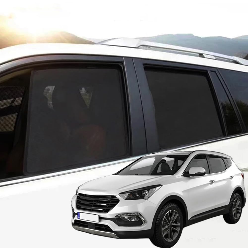 Auto Seitenfenster Sonnenschutz für Hyundai Santafe DM 2012-2018, Auto Sonnenblende Magnetischer vordere hintere Fenstermit UV-Schutz Sichtschutz,Front 2PCS von XIXIYAN