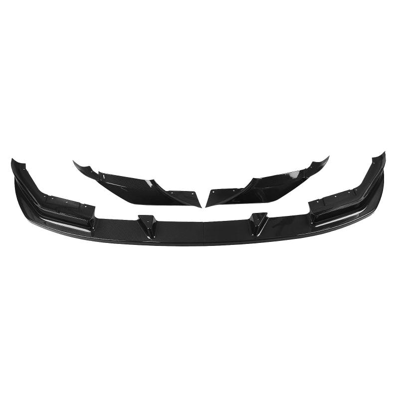 Auto Frontspoiler Auto Front Splitter Lip Untere Spoiler Klinge Für F90 Für M5 Für Wettbewerb 2018 2019 2020 Auto Front Bumper Lip Body Kit(Carbon Fiber Look) von XJJLYQ