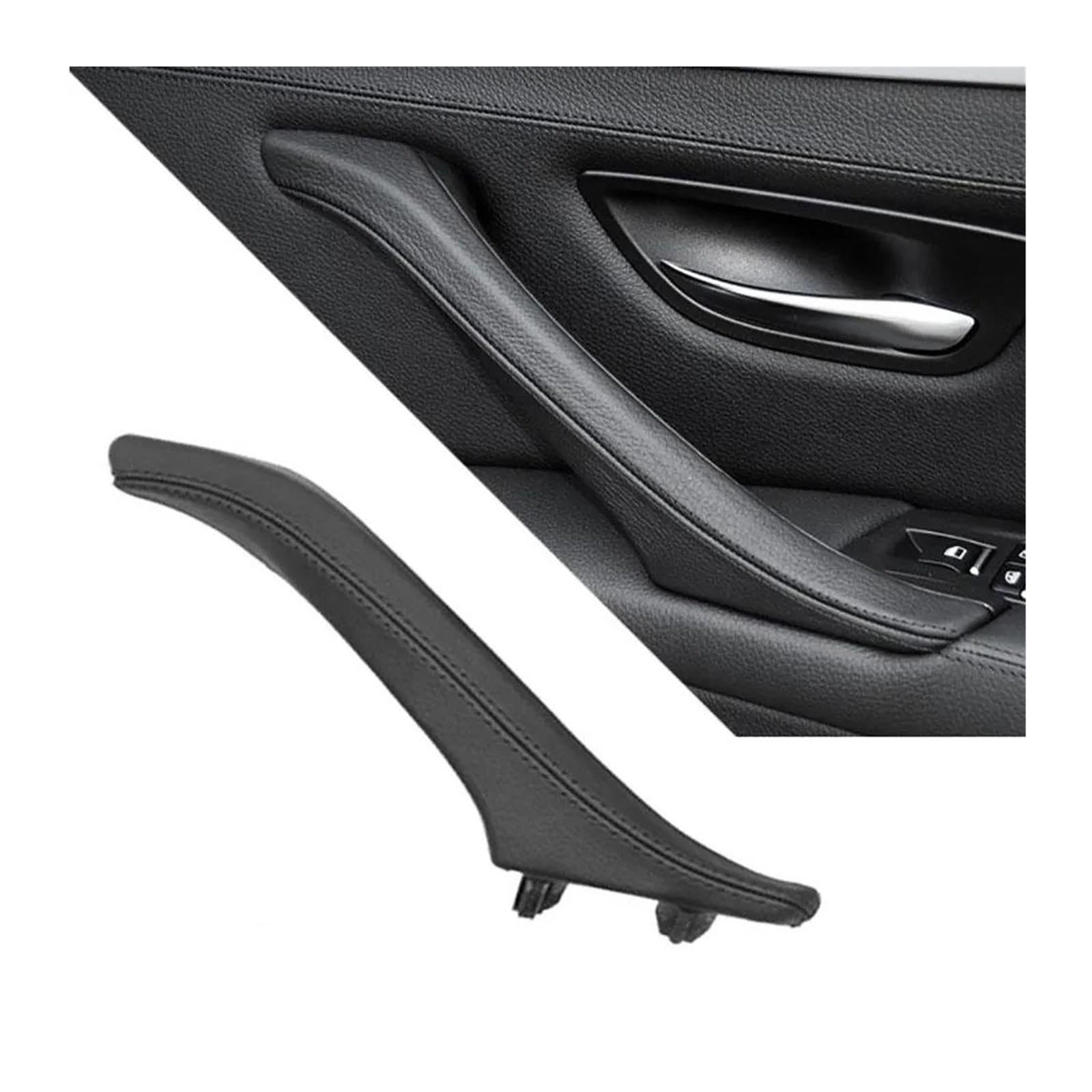 Auto Innentürgriff Für 5 Serie Für F10 Für F11 Für F18 520i 523i 525i 528i Auto Innen Passagier Tür Leder Pull Griff Türgriffabdeckung(Right Black) von XJJLYQ