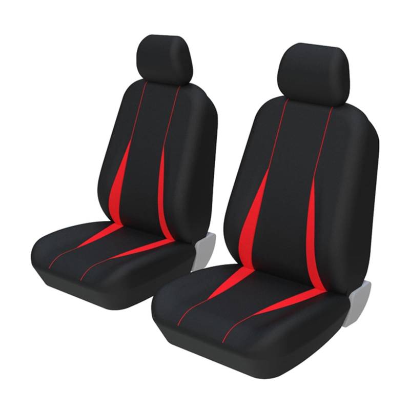 Autositzbezug 5-Sitzer-Autositzbezüge Komplett Hinten Universell Für LKW SUV Für Peugeot 207 Vordere Autositzbezüge(2 Piece RED Covers) von XJJLYQ