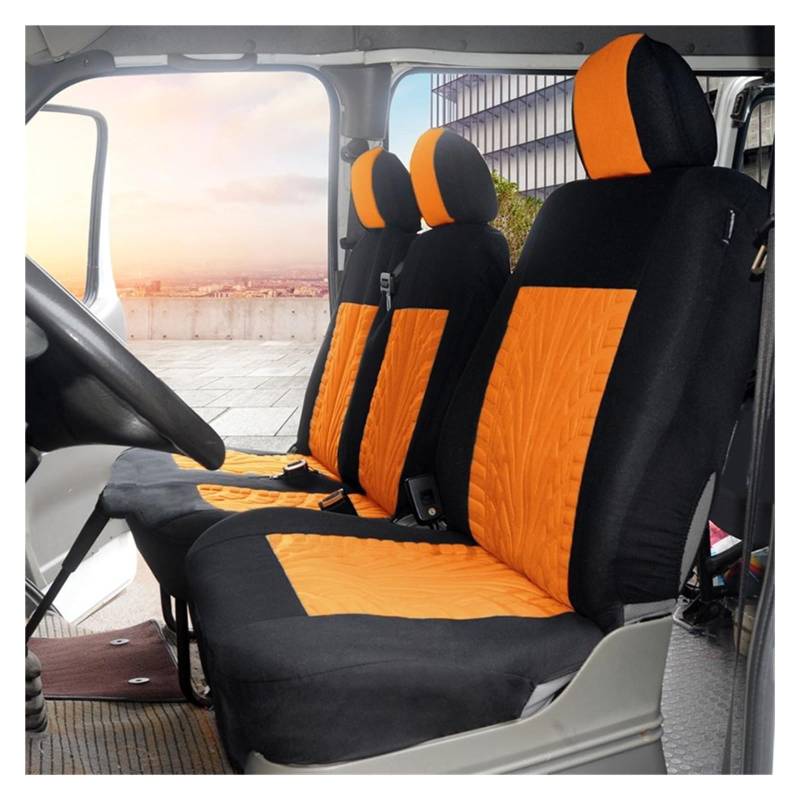 Autositzbezug Autositzbezüge Universal 2+1 Auto-Protektoren Für VW Für Caravelle Für T4 Vordere Autositzbezüge(ORANGE) von XJJLYQ