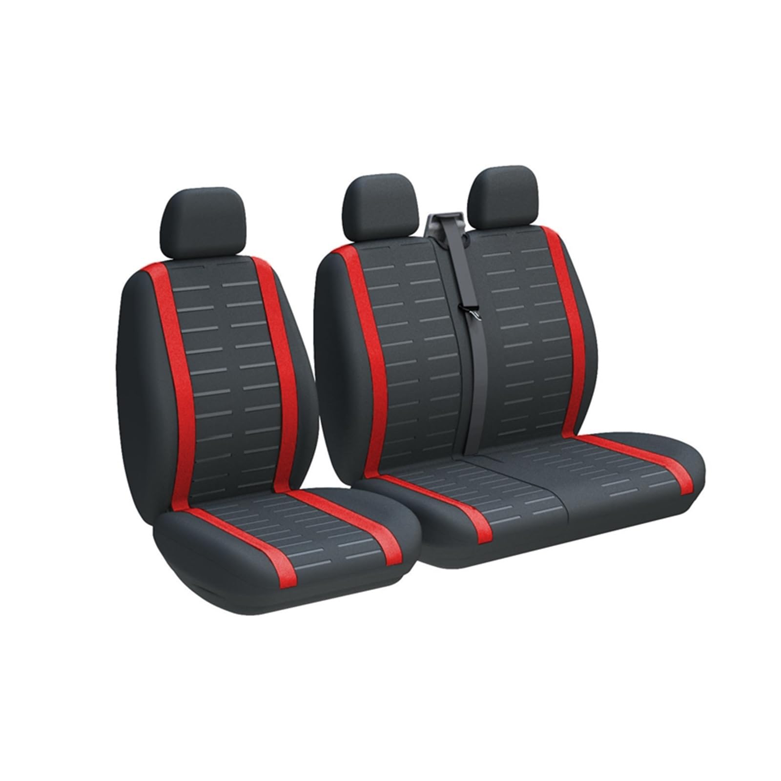 Autositzbezug Autositzbezüge Universal 2+1 LKW-Sitzbezüge Van-Sitzbezug Für Kia Für Rio 2009 Vordere Autositzbezüge(3 Seater RED) von XJJLYQ