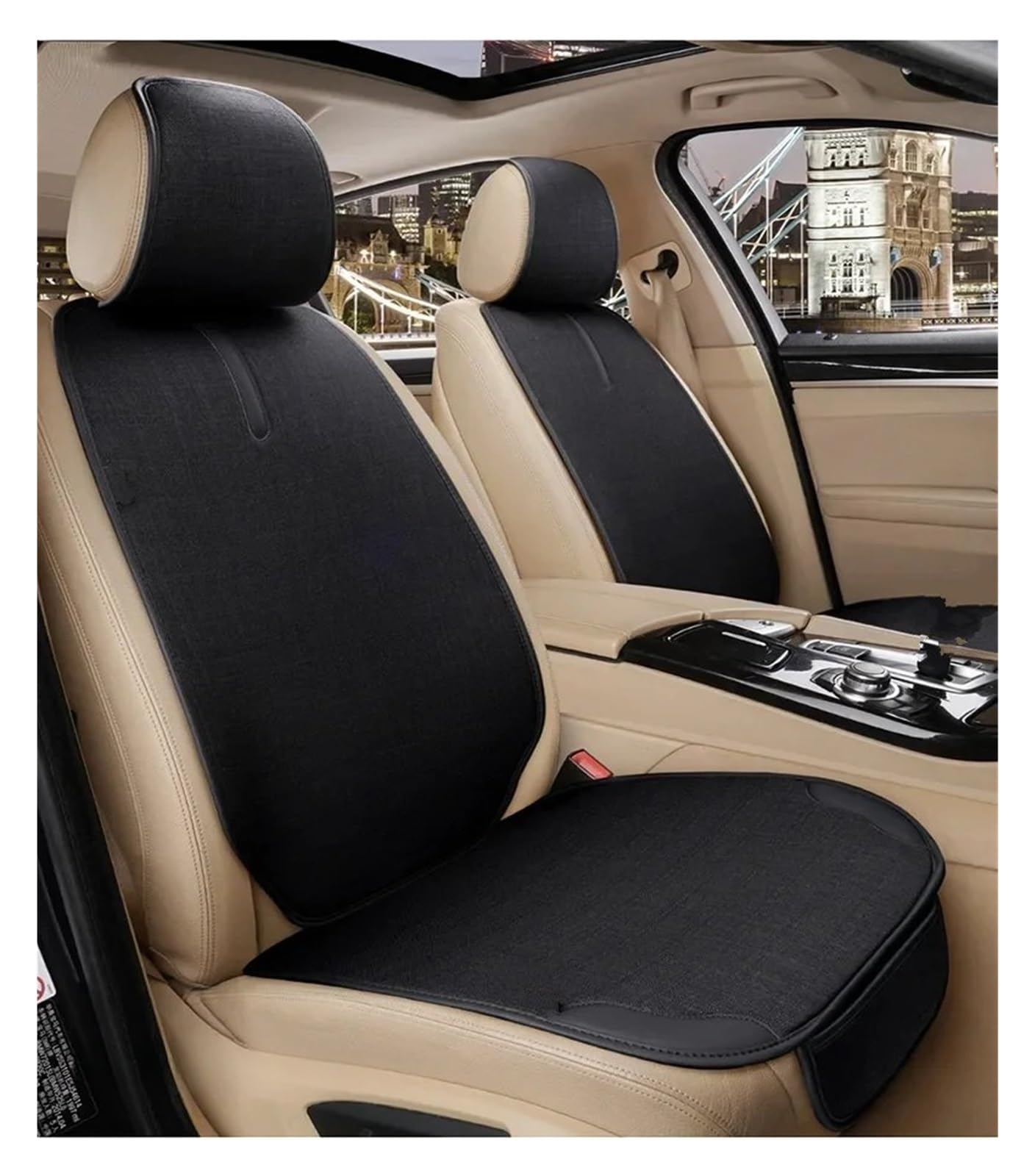 Autositzbezug Autositzbezug Für SEAT Für Leon Für Arona Für Ateca Für Tarraco Für Ibiza Für Alhambra Alle Automodelle Vordere Autositzbezüge(Front -Black) von XJJLYQ