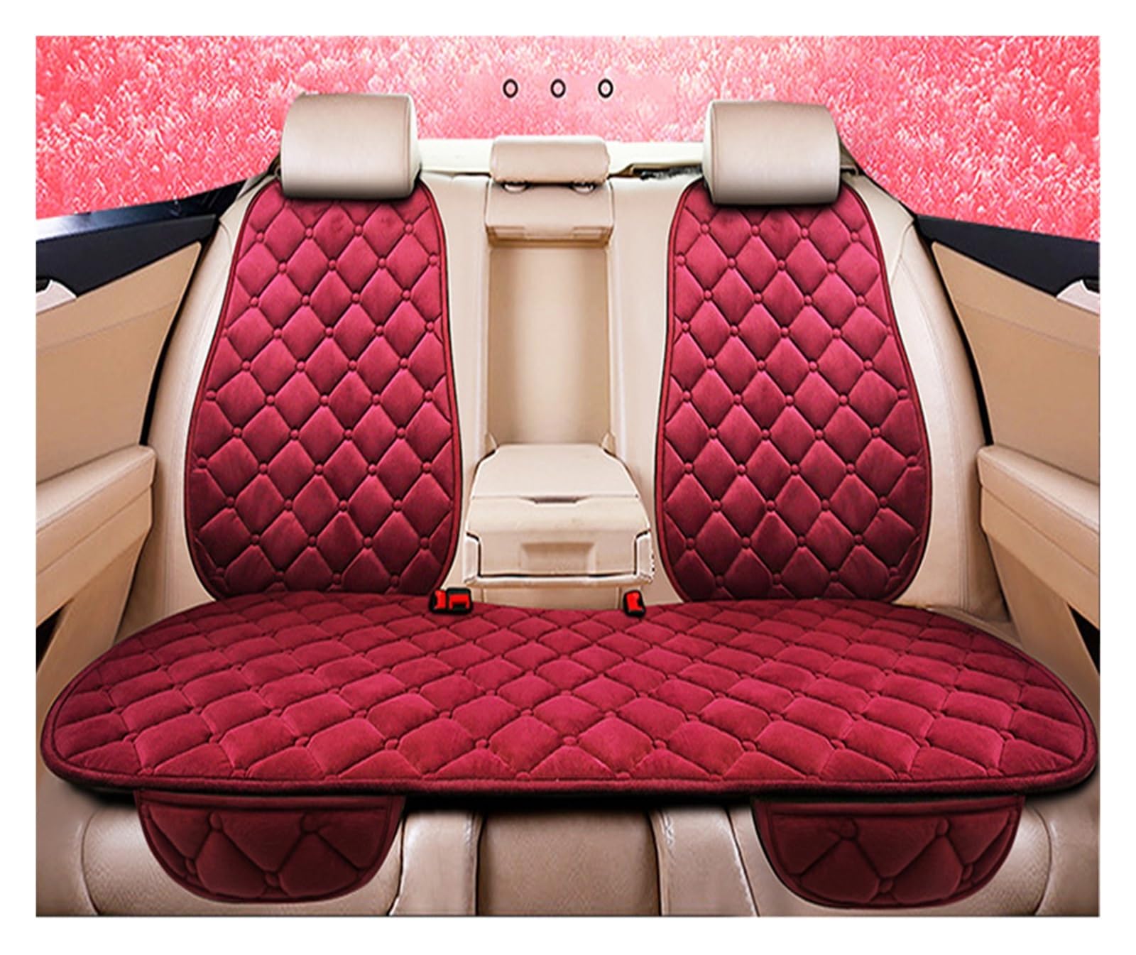 Autositzbezug Autositzbezug Vorne Hinten Sitzkissen Schutzpolster Für Sitz Für Ibiza Für X1 Für X45 Vordere Autositzbezüge(Red Rear 1pcs) von XJJLYQ