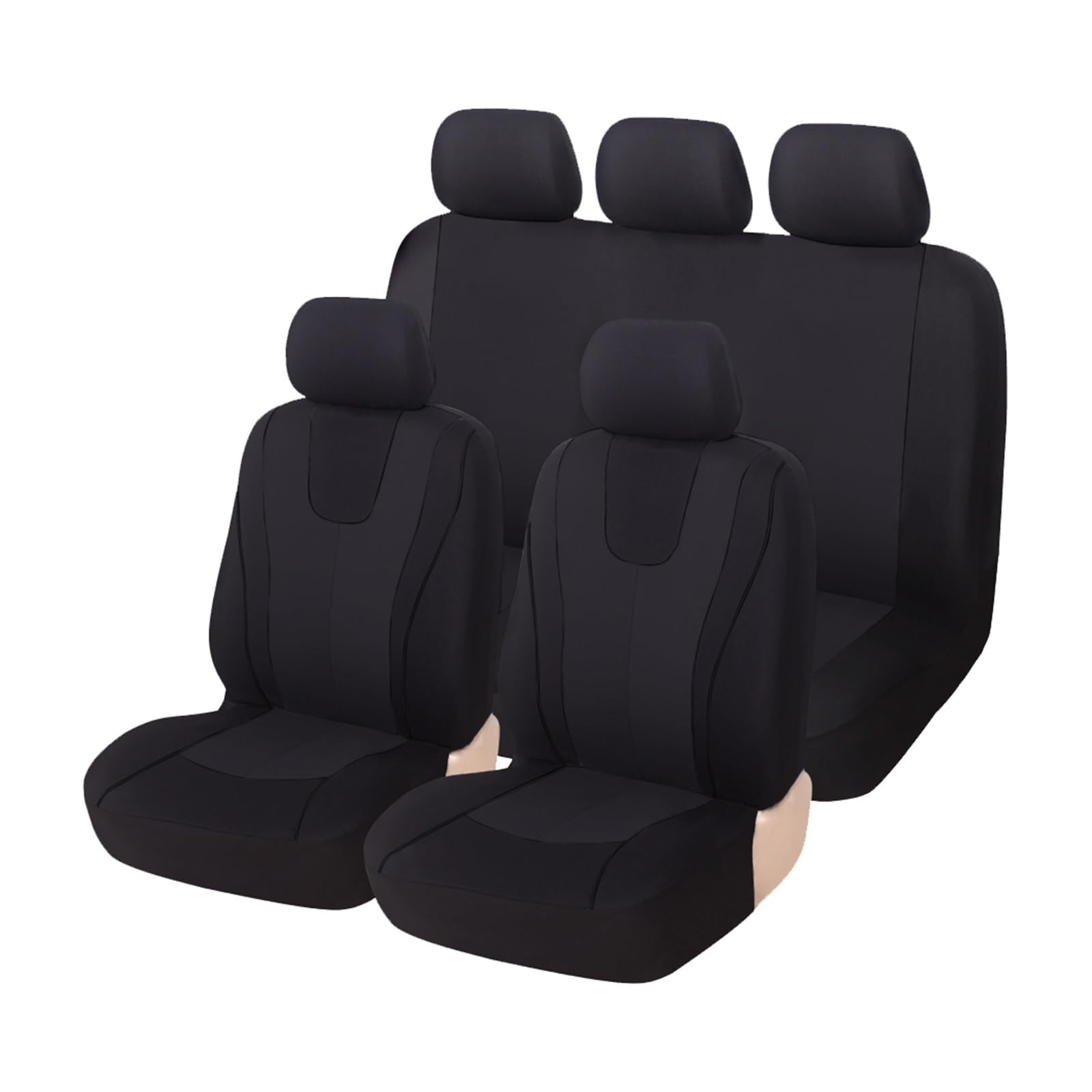 Autositzbezug Universal Autositzbezug Polyester Stoff Schützen Sitzbezüge Für Hyundai Für I40 Vordere Autositzbezüge(Full Set Black) von XJJLYQ