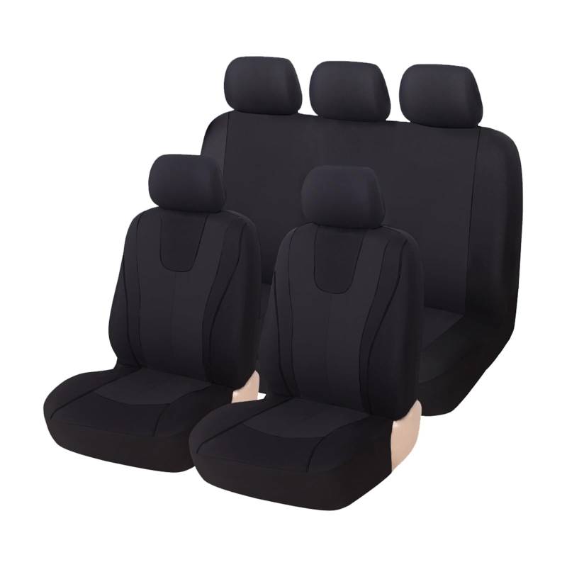 Autositzbezug Universeller Autositzbezug Aus Polyestergewebe Schützt Sitzbezüge Für Ford Für Explorer Vordere Autositzbezüge(Full Set Black) von XJJLYQ