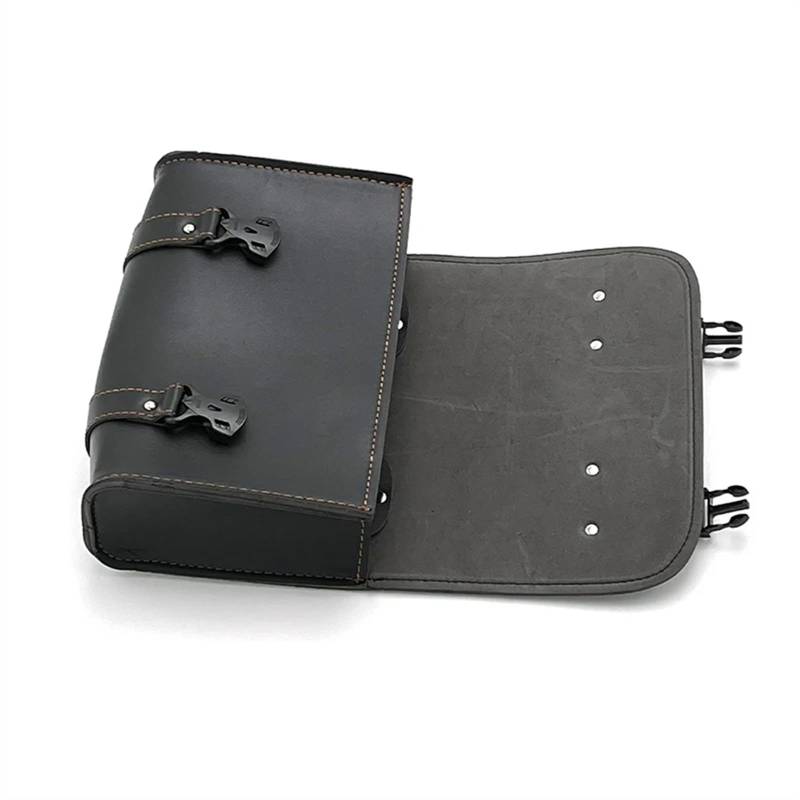 Motorradtasch Für Chopper Für Bobber Für Cruiser Für Sportster Für XL 883 1200 PU-Leder Motorradtasche Satteltaschen Vorderradgabel Hecksatteltasche Gepäck Motorrad Satteltasche(Black) von XJJLYQ