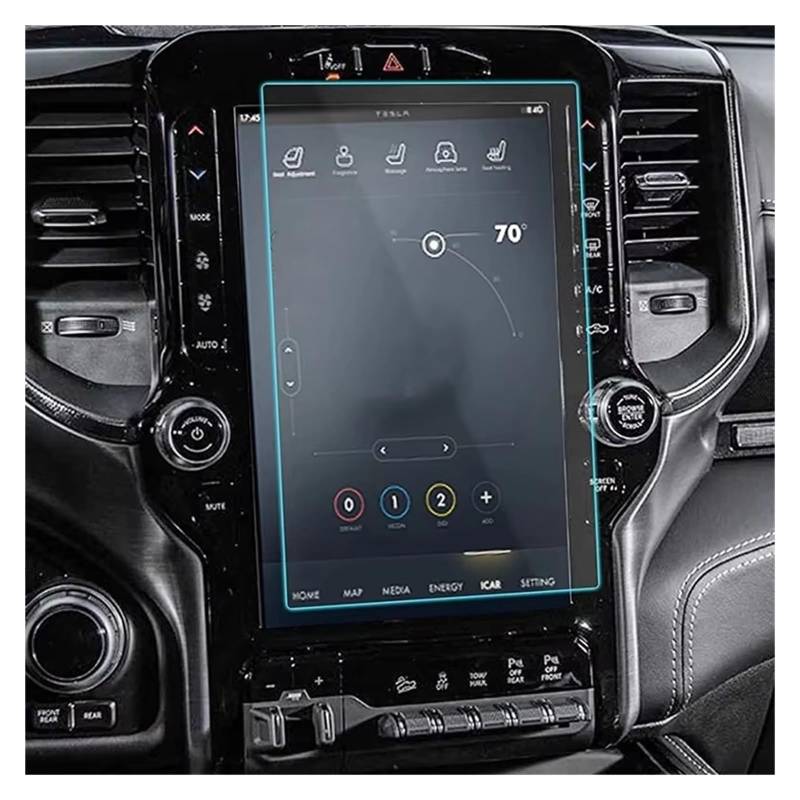 Navigation Schutzfolie 12-Zoll-Autonavigations-Touchscreen-Displayschutzfolie Für Dodge Für Ram 1500 2500 3500 2019 2020 2021 Digital Cockpit Schutzfolie von XJJLYQ