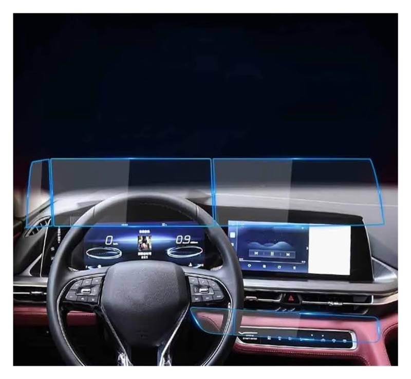 Navigation Schutzfolie 4-teiliges Displayschutzfolie Aus Gehärtetem Glas Für Auto-GPS-Navigation Für Changan Für CS75 Für Plus 2020 2021 Digital Cockpit Schutzfolie von XJJLYQ