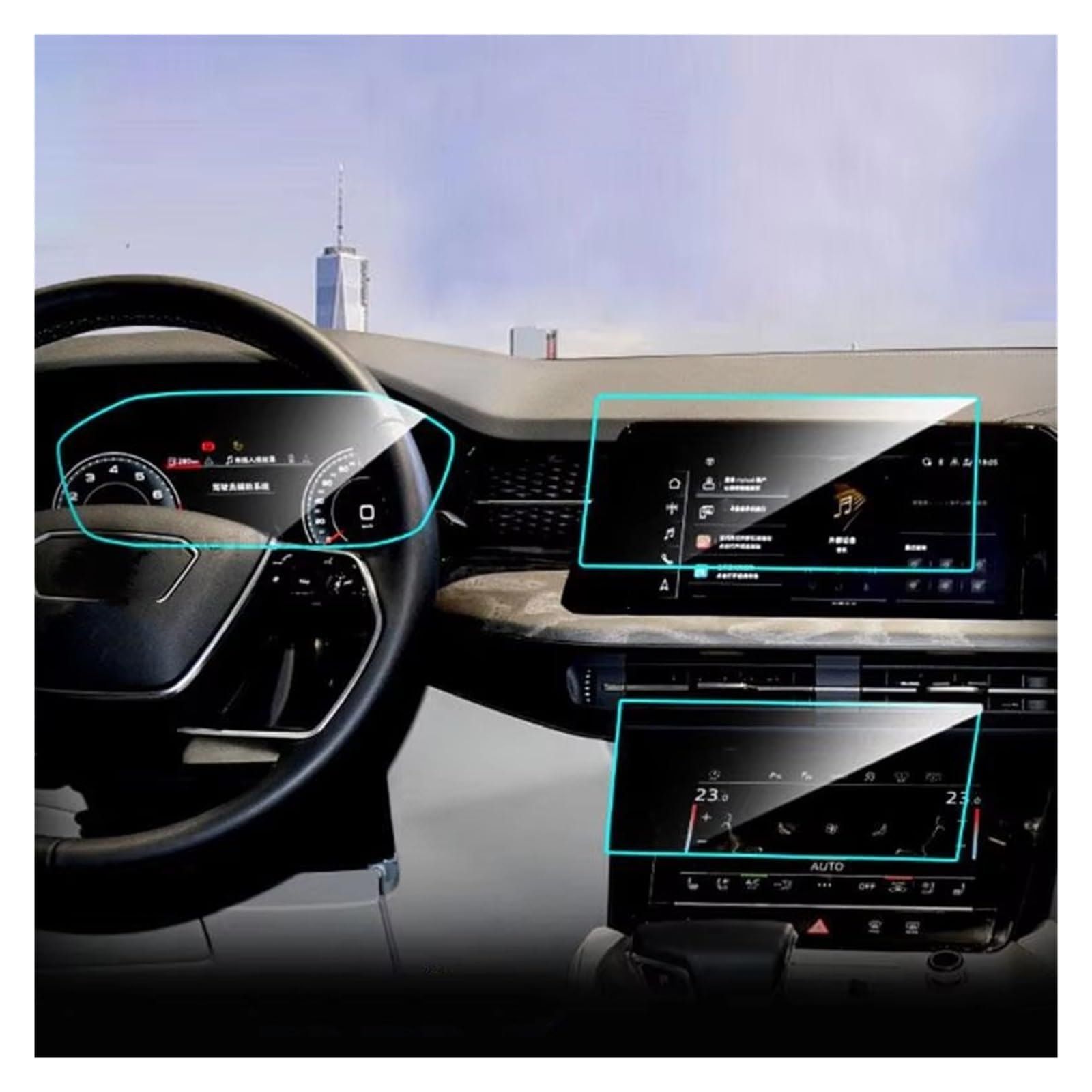 Navigation Schutzfolie Displayschutzfolie Aus Gehärtetem Glas Für Q6 2022 2023 Auto-GPS-Navigationsinstrument Luftschutzfolie Digital Cockpit Schutzfolie von XJJLYQ