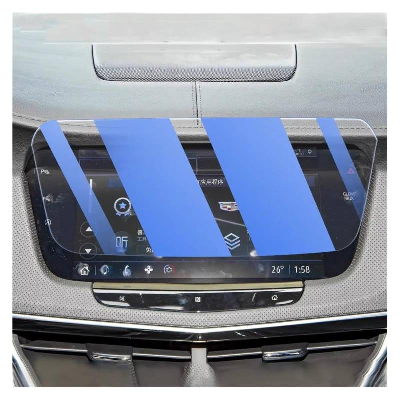 Navigation Schutzfolie Für Cadillac Für CT6 2021 2022 Auto GPS Navigation Film LCD Bildschirm Gehärtetem Glas Schutz Film Anti-Scratch-Film Digital Cockpit Schutzfolie(Blue) von XJJLYQ