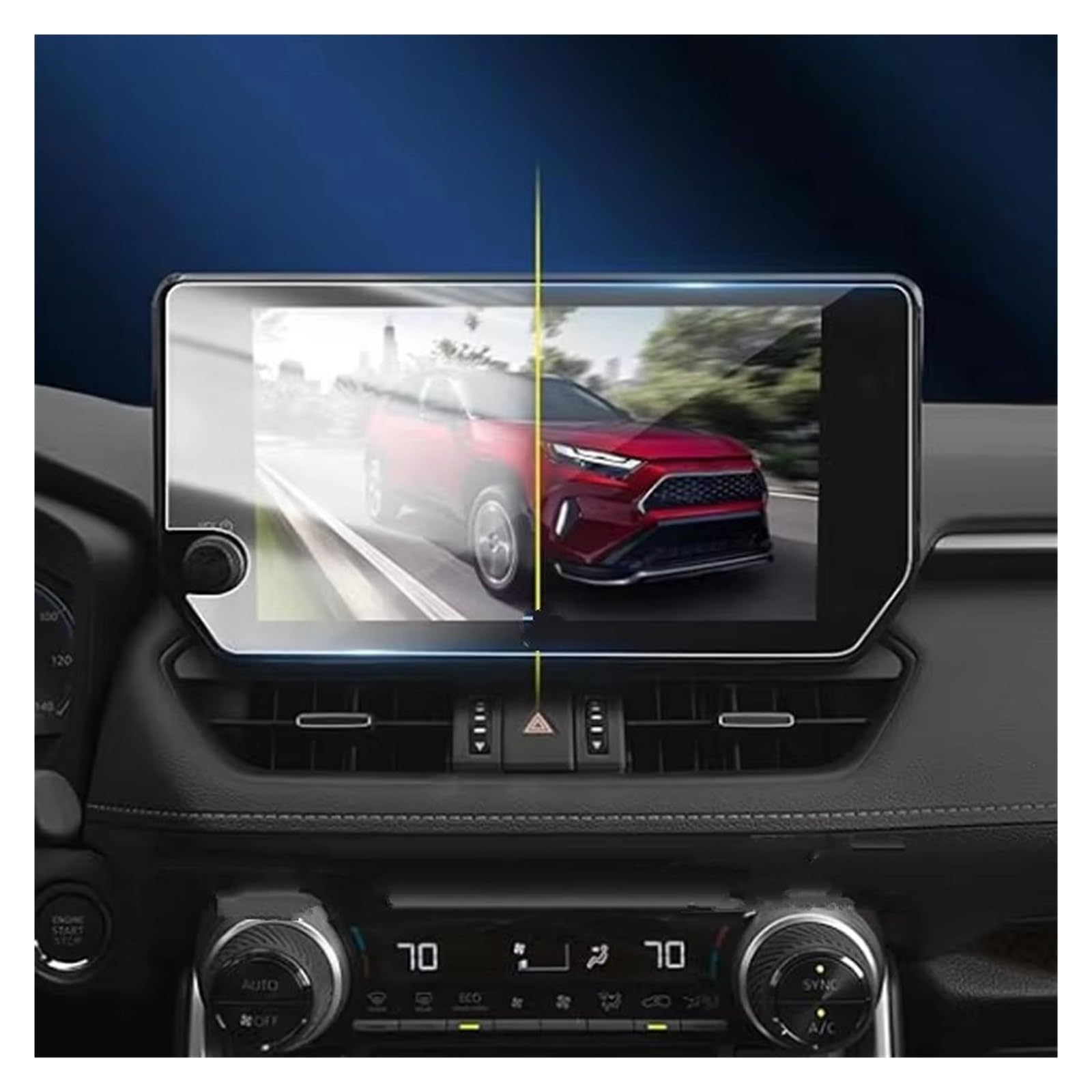 Navigation Schutzfolie Für Toyota Für RAV4 2023 2024 10.5 Zoll Auto Infotainment Radio GPS Navigation Gehärtetem Glas Schutz Digital Cockpit Schutzfolie von XJJLYQ