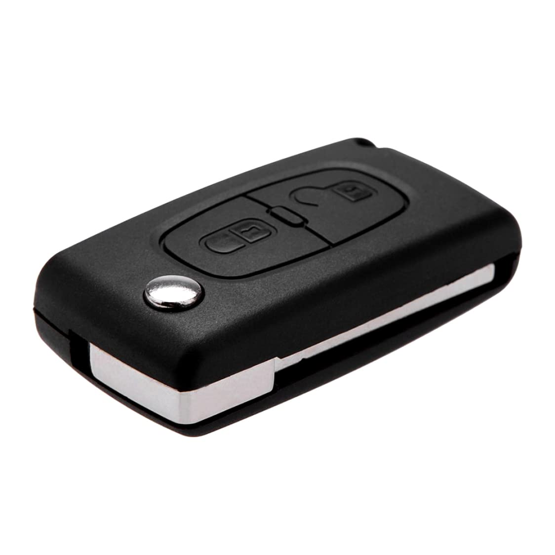 2 Knöpfe Autoschlüssel Flip Remote Folding Car Koffer Ersatzklapper Autotaste Abdeckung Kein Chip -kompatibel mit 207 307 308 CE0536, 2 Tasten Autoschlüssel von XJKLBYQ