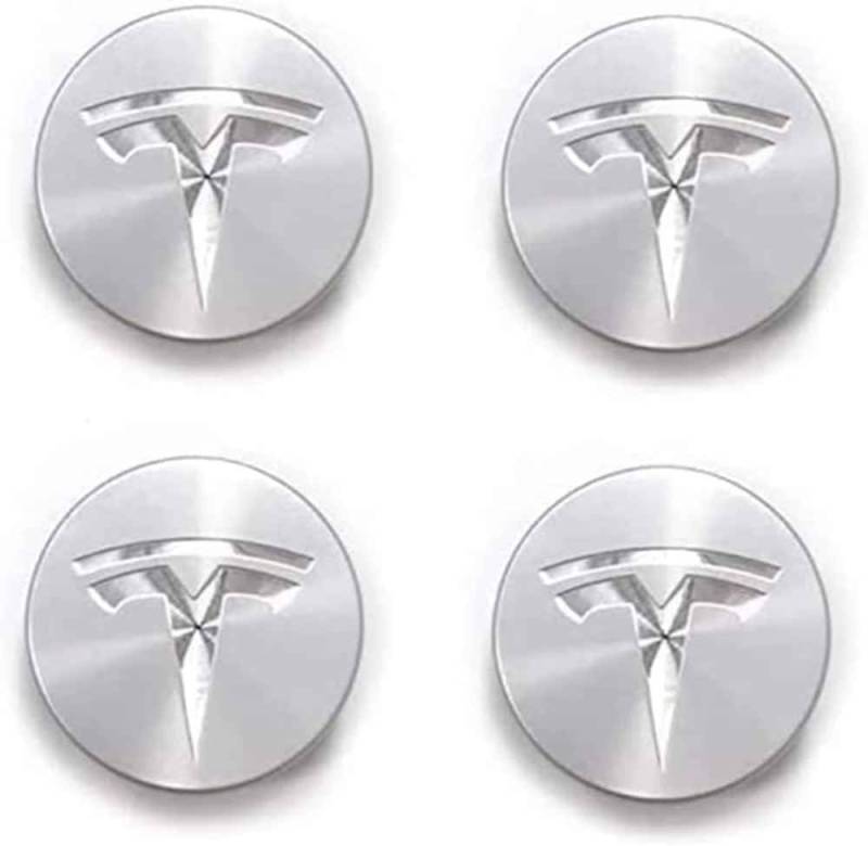 4 Stück 56mm Auto Radnabenkappen für Tesla Model S Model 3 Model X Model Y, Legierung Wasserdicht Staubdicht Radnabenabdeckung Auto Tuning Zubehör von XJQHK