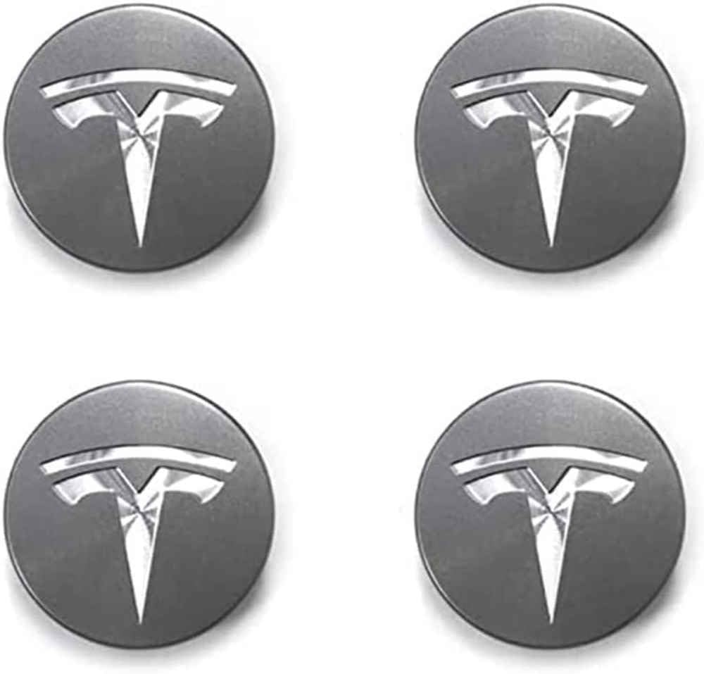 4 Stück 56mm Auto Radnabenkappen für Tesla Model S Model 3 Model X Model Y, Legierung Wasserdicht Staubdicht Radnabenabdeckung Auto Tuning Zubehör von XJQHK