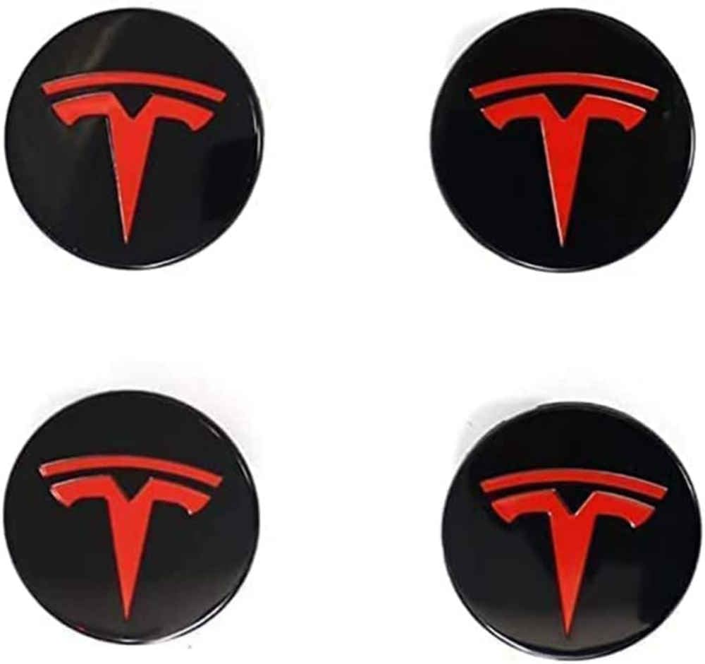 4 Stück 56mm Auto Radnabenkappen für Tesla Model S Model 3 Model X Model Y, Legierung Wasserdicht Staubdicht Radnabenabdeckung Auto Tuning Zubehör von XJQHK