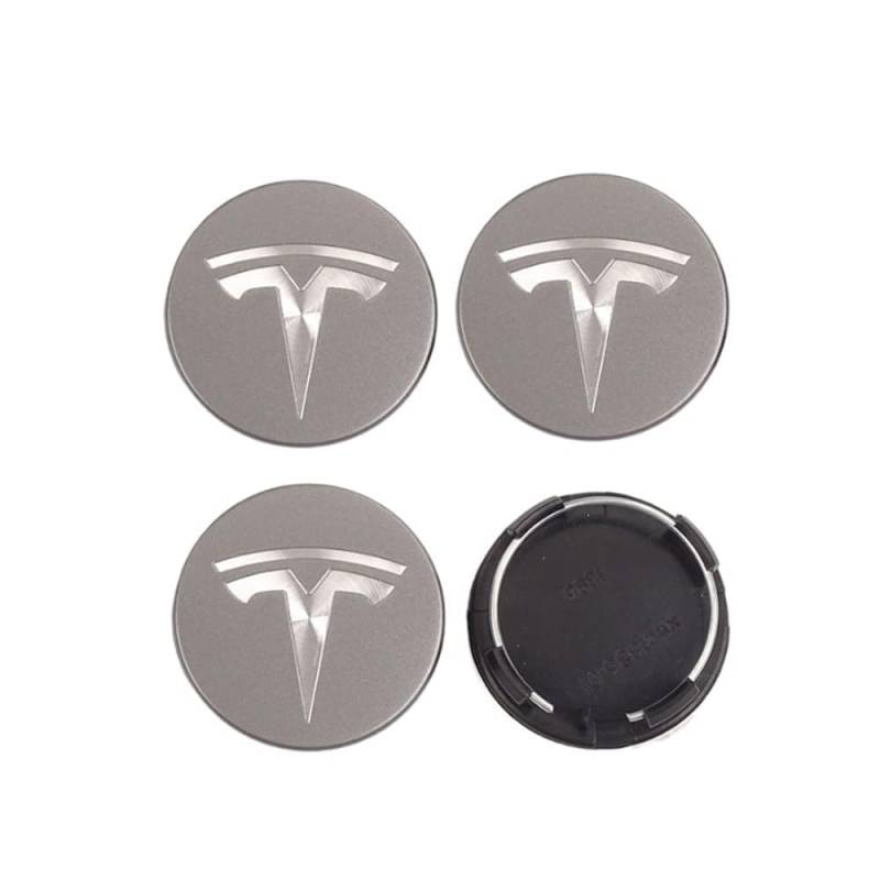 4 Stück 56mm Auto Radnabenkappen für Tesla Model S Model X Model 3 Model Y, Legierung Wasserdicht Staubdicht Radnabenabdeckung Auto Tuning Zubehör,normal-Blackwhite von XJQHK