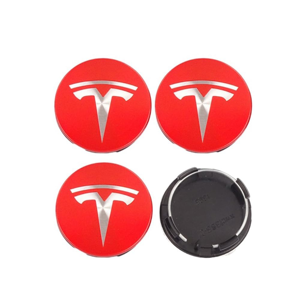 4 Stück 56mm Auto Radnabenkappen für Tesla Model S Model X Model 3 Model Y, Legierung Wasserdicht Staubdicht Radnabenabdeckung Auto Tuning Zubehör,normal-Graysilver von XJQHK