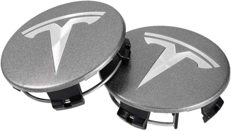 4 Stück 60mm Auto Radnabenkappen für Tesla 60MM, Legierung Wasserdicht Staubdicht Radnabenabdeckung Auto Tuning Zubehör von XJQHK