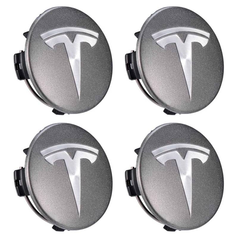 4 Stück 60mm Auto Radnabenkappen für Tesla 60MM, Legierung Wasserdicht Staubdicht Radnabenabdeckung Auto Tuning Zubehör von XJQHK