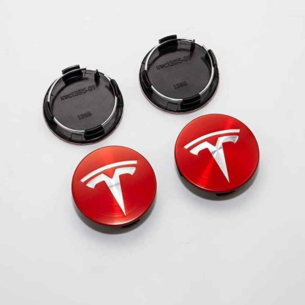 4 Stück 60mm Auto Radnabenkappen für Tesla Model 3/S/X 60mm, Legierung Wasserdicht Staubdicht Radnabenabdeckung Auto Tuning Zubehör,normal-B von XJQHK