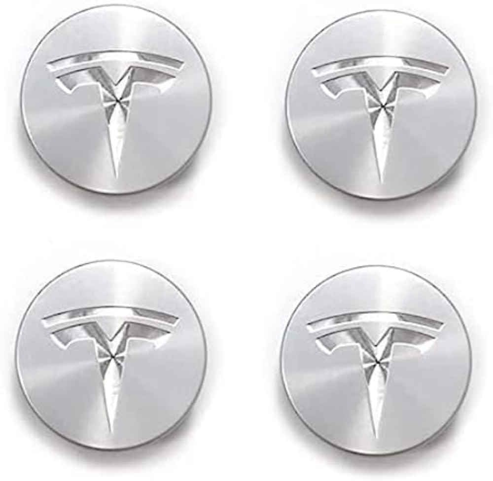 4 Stück 60mm Auto Radnabenkappen für Tesla Model S Model 3 Model X Model Y 3 S X Y Nabenkappen 60MM, Legierung Wasserdicht Staubdicht Radnabenabdeckung Auto Tuning Zubehör von XJQHK