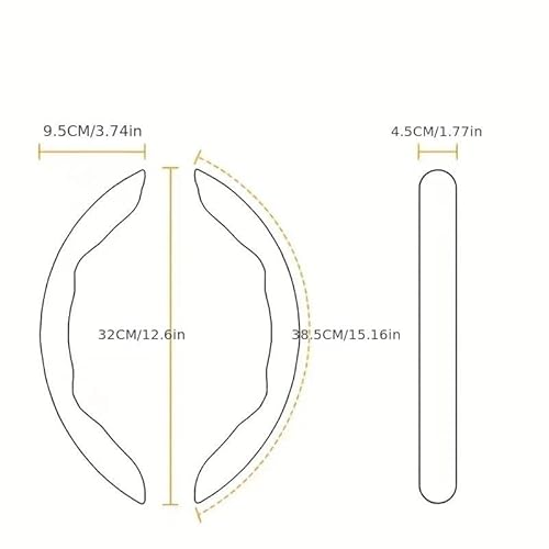 Auto-Lenkradbezüge 2 Hälften Auto Lenkrad Abdeckung 38 cm 15 Zoll Carbon Faser Silikon Lenkrad Booster Abdeckung Auto Anti-Skid Zubehör(09) von XKCMGSI