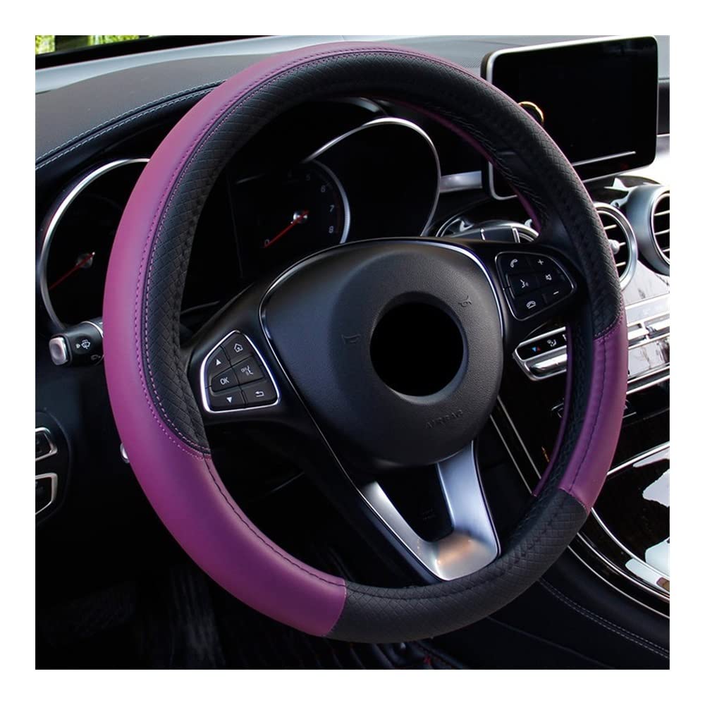 Auto-Lenkradbezüge Auto-Lenkrad-Abdeckung für 37-38CM Leder atmungsaktivem Stoff Geflecht Auto-Lenkrad-Abdeckung Auto Interior Zubehör(Right) von XKCMGSI