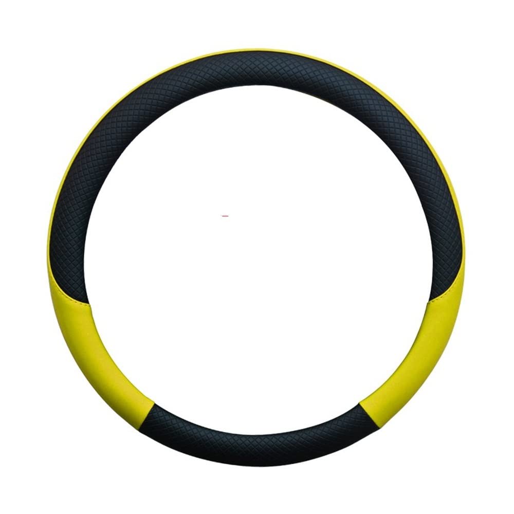 Auto-Lenkradbezüge Auto Lenkradabdeckung Leder Für Kia Für Sportage Für Picanto Für Sorento Für Cerato Für Rio Für X Line Für Optima Auto Zubehör(Yellow) von XKCMGSI