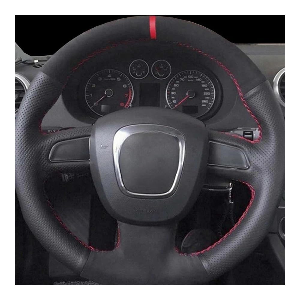 Auto-Lenkradbezüge Für A5 2008-2010 A3 (8P) 2008-2013 A6 (C6) A4 (B8) 2008-2010 DIY Schwarz Echtes Leder Auto Lenkrad Abdeckung(Blue Thread) von XKCMGSI