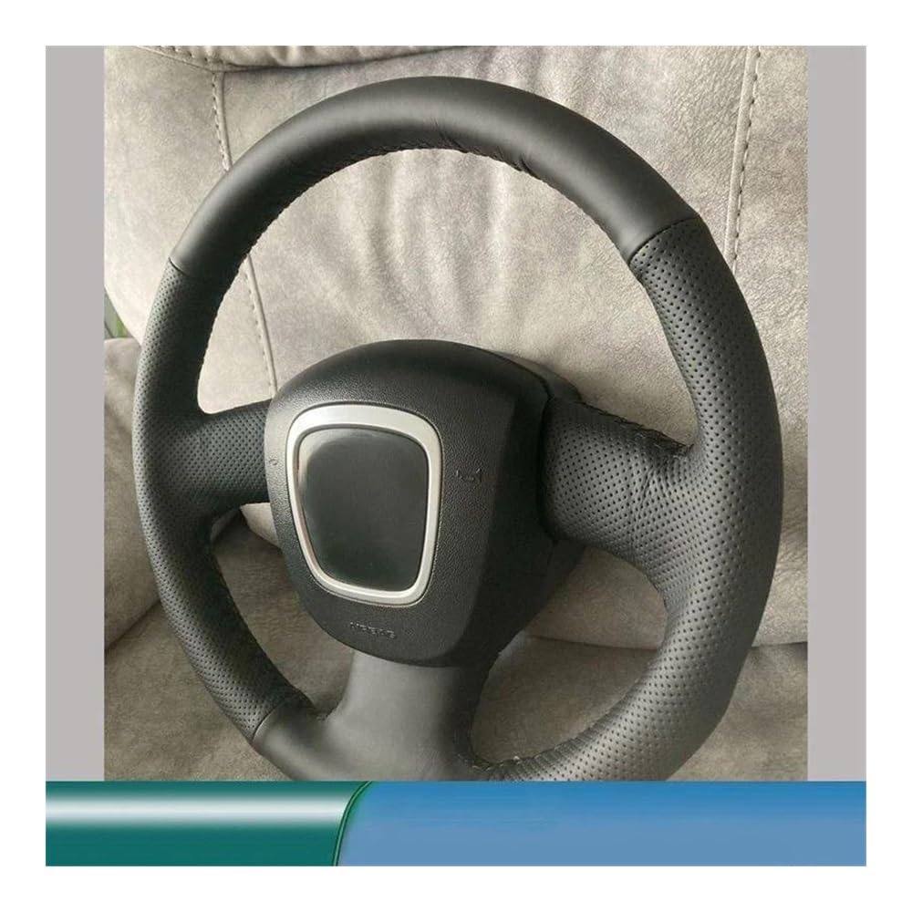 Auto-Lenkradbezüge Für A5 2008-2012 Auto Lenkrad Abdeckung Nicht-Slip Mikrofaser A3 8P 2004 2005 2006 2007-2013 Auto Zubehör(Dark Blue Thread) von XKCMGSI