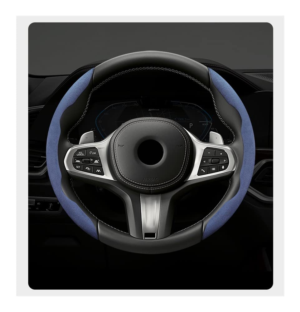 Auto-Lenkradbezüge Für G20 G30 G32 6 GT G11 5 7 Für Serie X3 Für G01 X4 G02 Auto Lenkradabdeckung ABS Trim Leder Auto Innen Zubehör(Dark Blue) von XKCMGSI