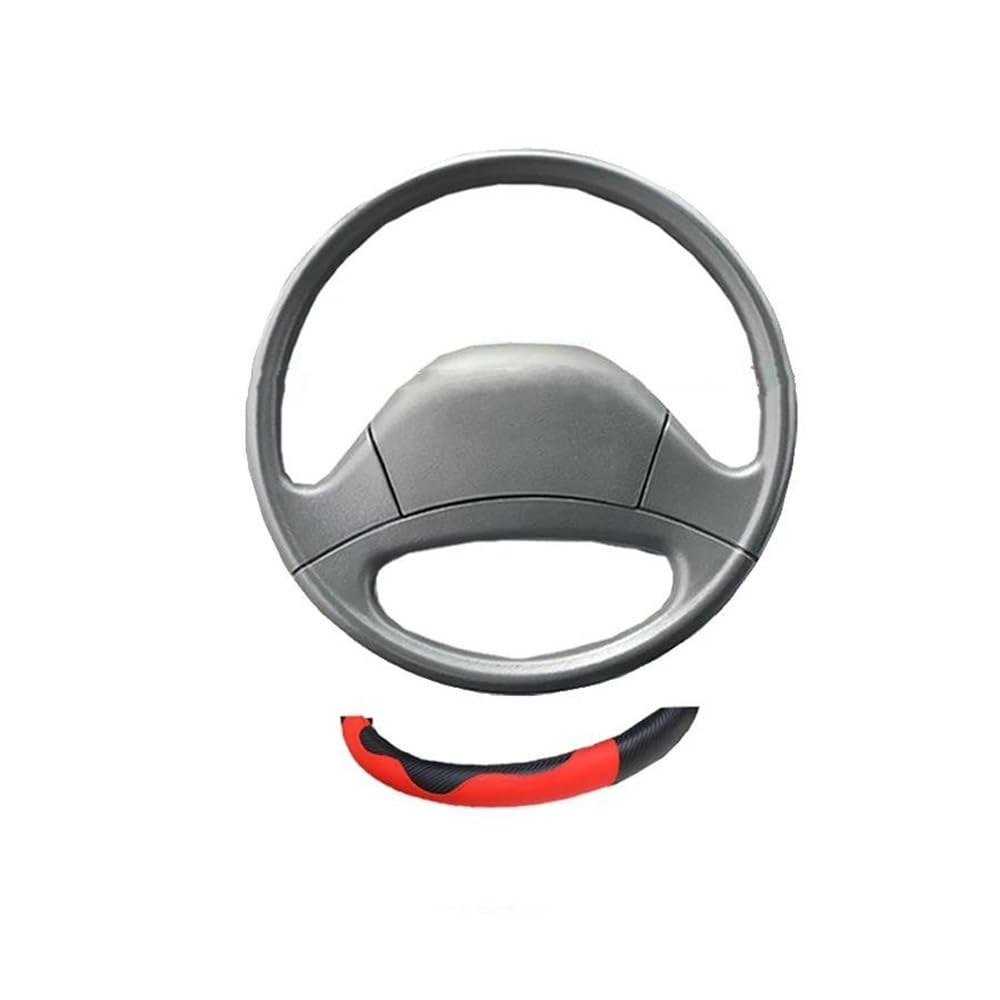 Auto-Lenkradbezüge Für Volant Protector Car Auto Braid Auf Lenkradabdeckung 36 38 40 42 45 47 50 cm Großer LKW Bus Van LKW Großer Anhänger SUV(Rood,40cm) von XKCMGSI