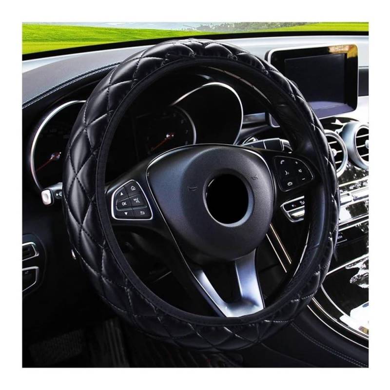 Auto-Lenkradbezüge Lenkradabdeckung Lenkungsabdeckungen Auto-Innenzubehör PU-Leder Auto-Styling, 37–38 cm Durchmesser Universell(1 UK) von XKCMGSI