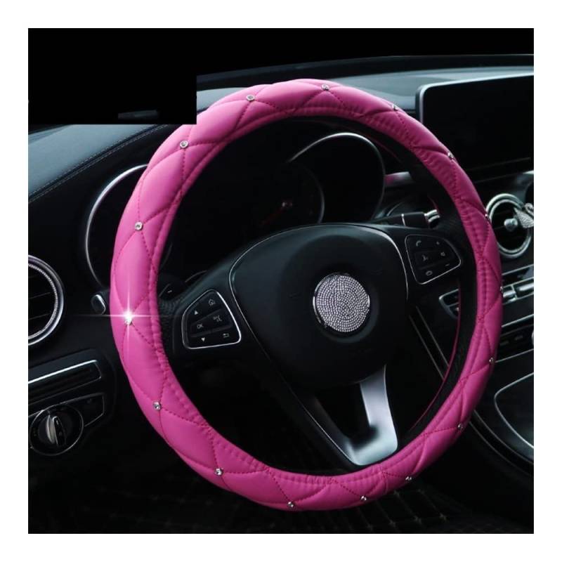 Auto-Lenkradbezüge Rosa Kristall-Lenkradabdeckung Mit Kronendekoration Für CRV Für C200 Für Mazda M3 M6 Für Volvo Xc60 S90 Für Frauen(H) von XKCMGSI