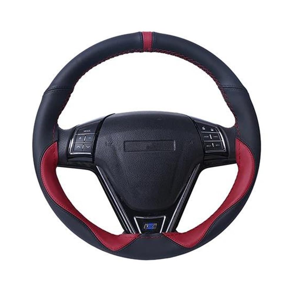 Auto-Lenkradbezüge Universal 15 Zoll Weiche Fibe Leder Lenkrad Abdeckung Auto Zubehör Sport Stil Lenkrad Geflecht Langlebig(Dark Red) von XKCMGSI