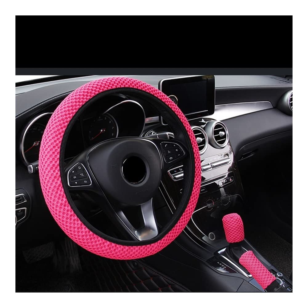 Auto-Lenkradbezüge Universal 38CM Verschleißfeste Anti-Rutsch Auto Interieur Zubehör 1/3 Pcs Ice Silk Lenkrad Abdeckung Getriebe Handbremse Abdeckungen(6) von XKCMGSI