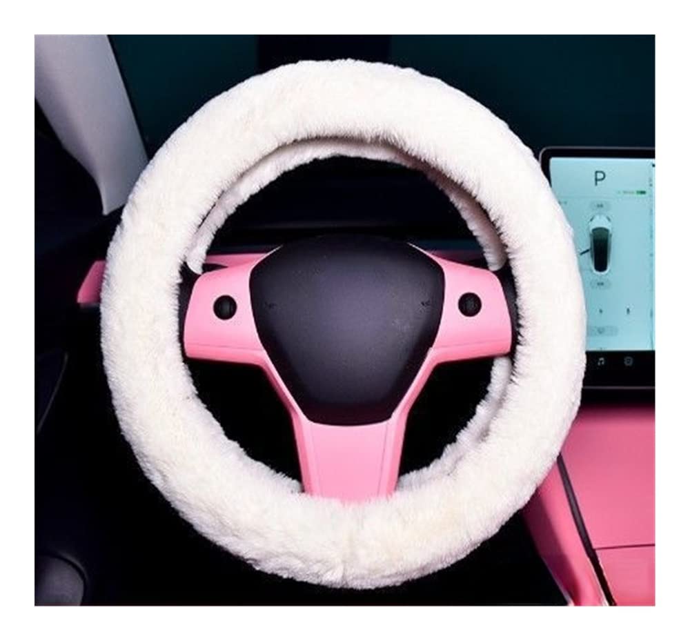 Auto-Lenkradbezüge Winter-Plüsch-nettes Für Auto-Lenkrad-Abdeckungs-Rosa-Karikatur-innenpelzige Wärme-Griff-Abdeckungs-Mädchen-weibliche Dekoration 38cm(E) von XKCMGSI