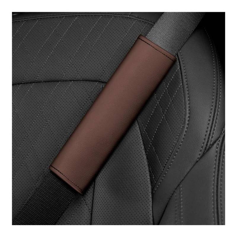 Sitzgurtpolster 1Pc Leder Auto Sicherheitsgurt Abdeckung Sicherheitsgurt Schulterschutz Ornament Für Für Prado 120 Fj150 Für Land Cruiser Sitzgurtpolster(Brown) von XKCMGSI