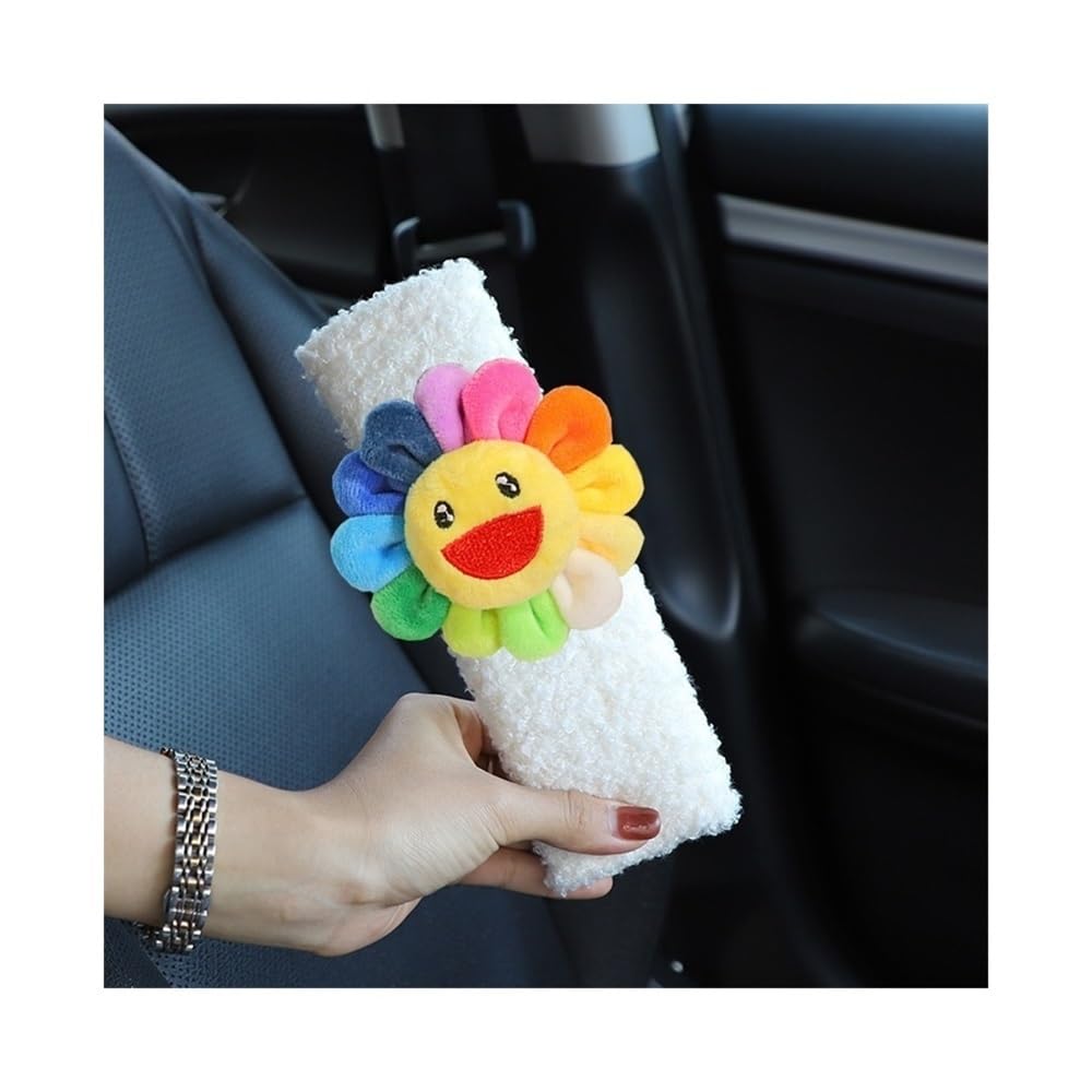 Sitzgurtpolster 1pc Styling Weiche Plüsch Blumen Auto Sitz Gürtel Abdeckung Schulter Gurt Harness Kissen Künstliche Lamm Auto Sicherheitsgurt Schulter Pad Sitzgurtpolster(1 UK) von XKCMGSI