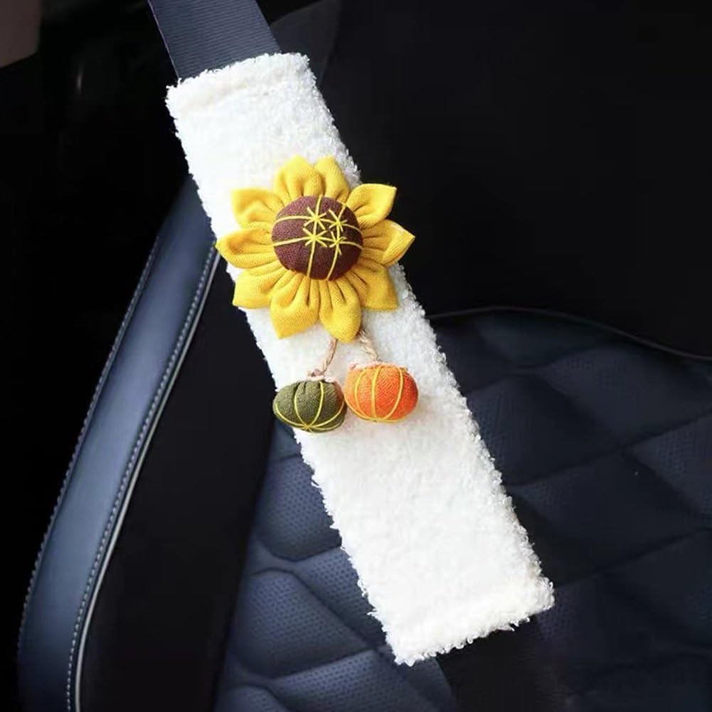 Sitzgurtpolster 1pc Styling Weiche Plüsch Blumen Auto Sitz Gürtel Abdeckung Schulter Gurt Harness Kissen Künstliche Lamm Auto Sicherheitsgurt Schulter Pad Sitzgurtpolster(6) von XKCMGSI