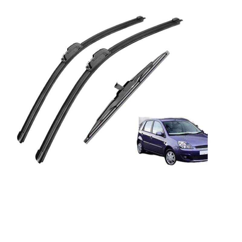 Wischwasserpumpen J-Haken Windschutzscheibe Front Heckwischerblätter Bürsten Cutter Zubehör Für Ford Für Fiesta 5 MK5 Hatchback 2003-2008 2003 2004 2005 2006 2007 Ersatzwischblätter von XKCMGSI