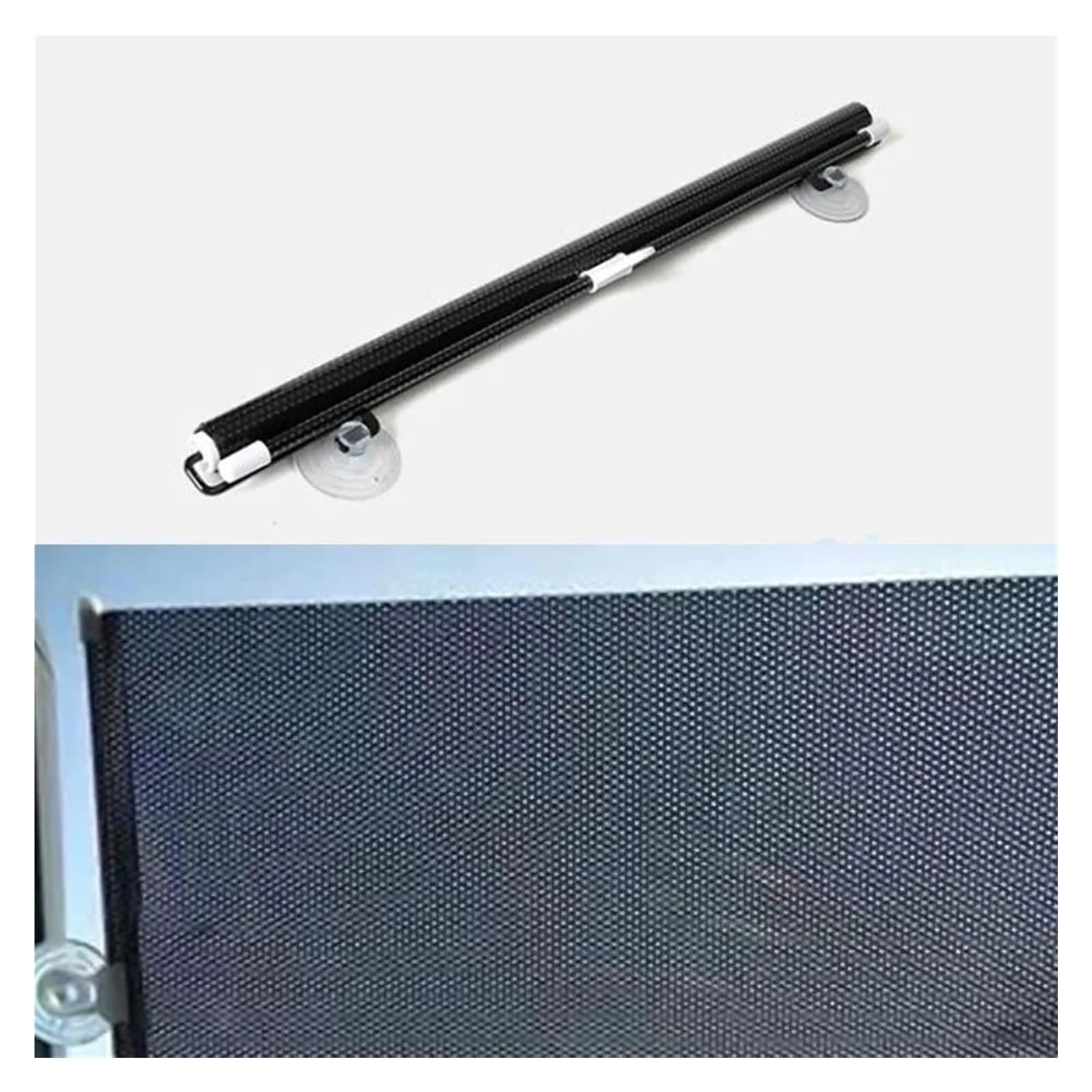 Auto Seitenscheibe Sonnenblende Auto Windschutzscheibe Sonnenschutz Frontscheibe Sonnenschutz Abdeckung Saugnapf Sonnenschirm Aluminiumfolie UV-Reflexion Vorhang(Black 50X125cm) von XKOEHXJ