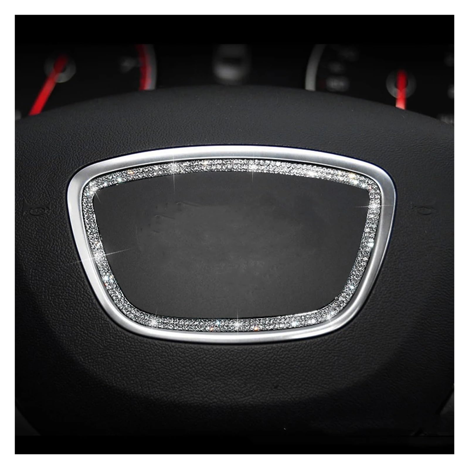 Innenraum Auto Zubehör Für A3 A4 A5 A6 A7 A8 Q3 Q5 Q7 Q8 A1 B9 C7 A6L S3 S5 S7 TT Auto Lenkrad Emblem Ring Trim Diamant Aufkleber Innen Auto Innenraum Zubehör(Trapezoid) von XKOEHXJ