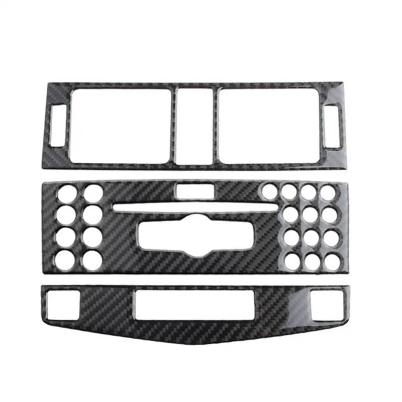 Innenraum Auto Zubehör Für Benz C Klasse W204 2007-2010 Carbon Fiber Car Center Konsole Air Outlet Conditioner CD Panel Mid Air Vent Abdeckung Trim 3X Auto Innenraum Zubehör(Three Holes) von XKOEHXJ