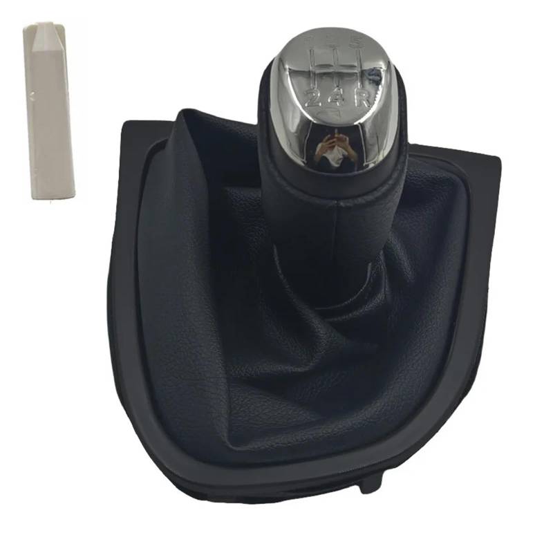 XKOEHXJ Schalthebelknopf Für Clio 4 IV 2013-2018 5-Gang-Schaltknauf Kofferraumhebel Schalthebelschutz Staubschutzhülle Gear Stick Schaltknauf(Chrome Set) von XKOEHXJ