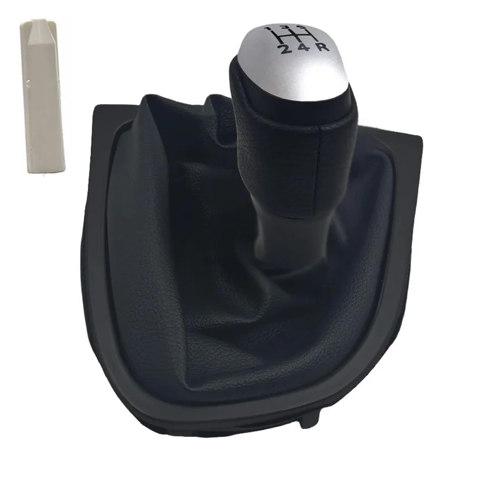 XKOEHXJ Schalthebelknopf Für Clio 4 IV 2013-2018 5-Gang-Schaltknauf Kofferraumhebel Schalthebelschutz Staubschutzhülle Gear Stick Schaltknauf(Silver Black Set) von XKOEHXJ